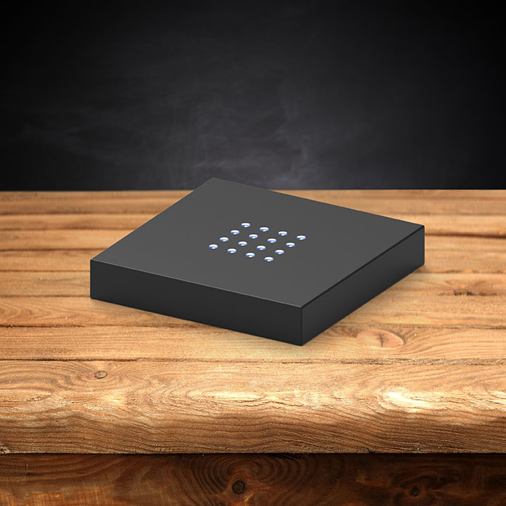 A plastic black light base for 3D photo crystals