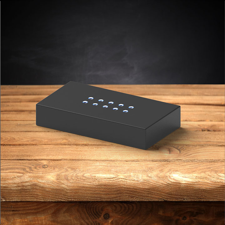 A plastic black light base for 3D photo crystals